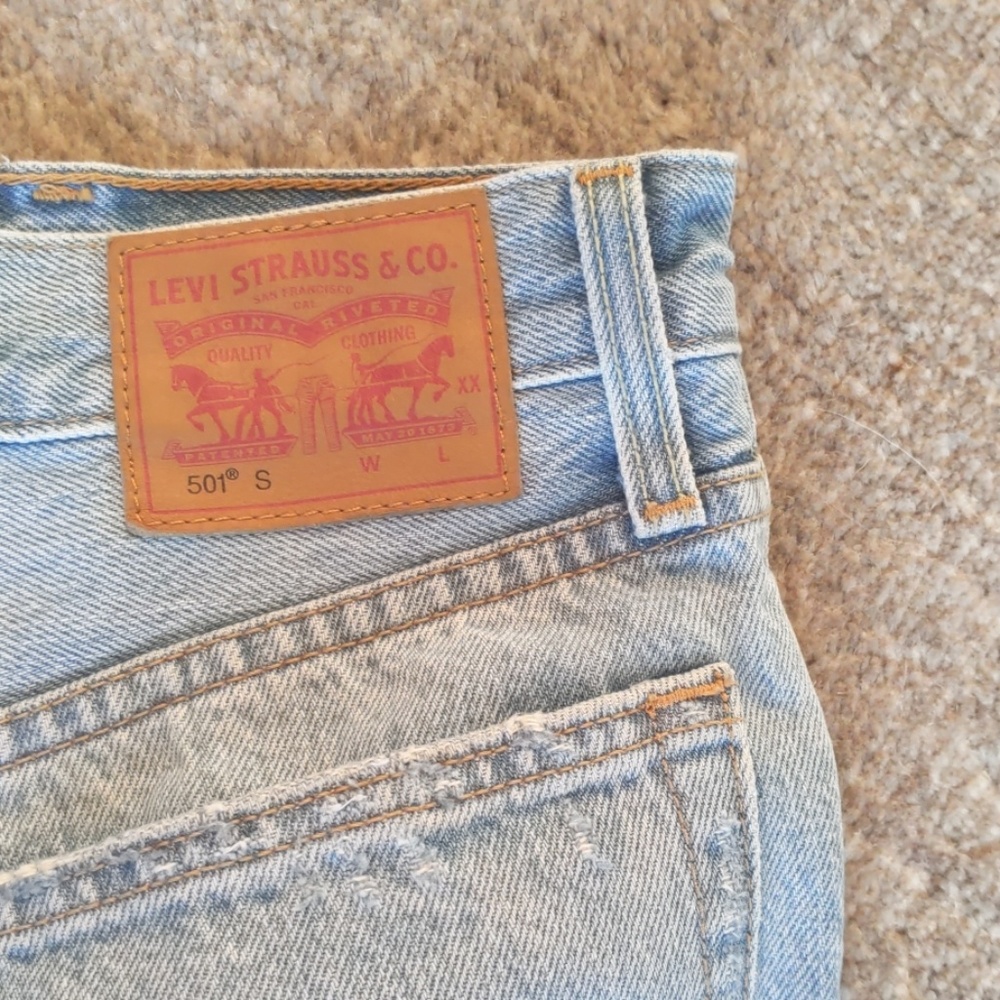 High Waisted Levi's light womens 501s, button fly